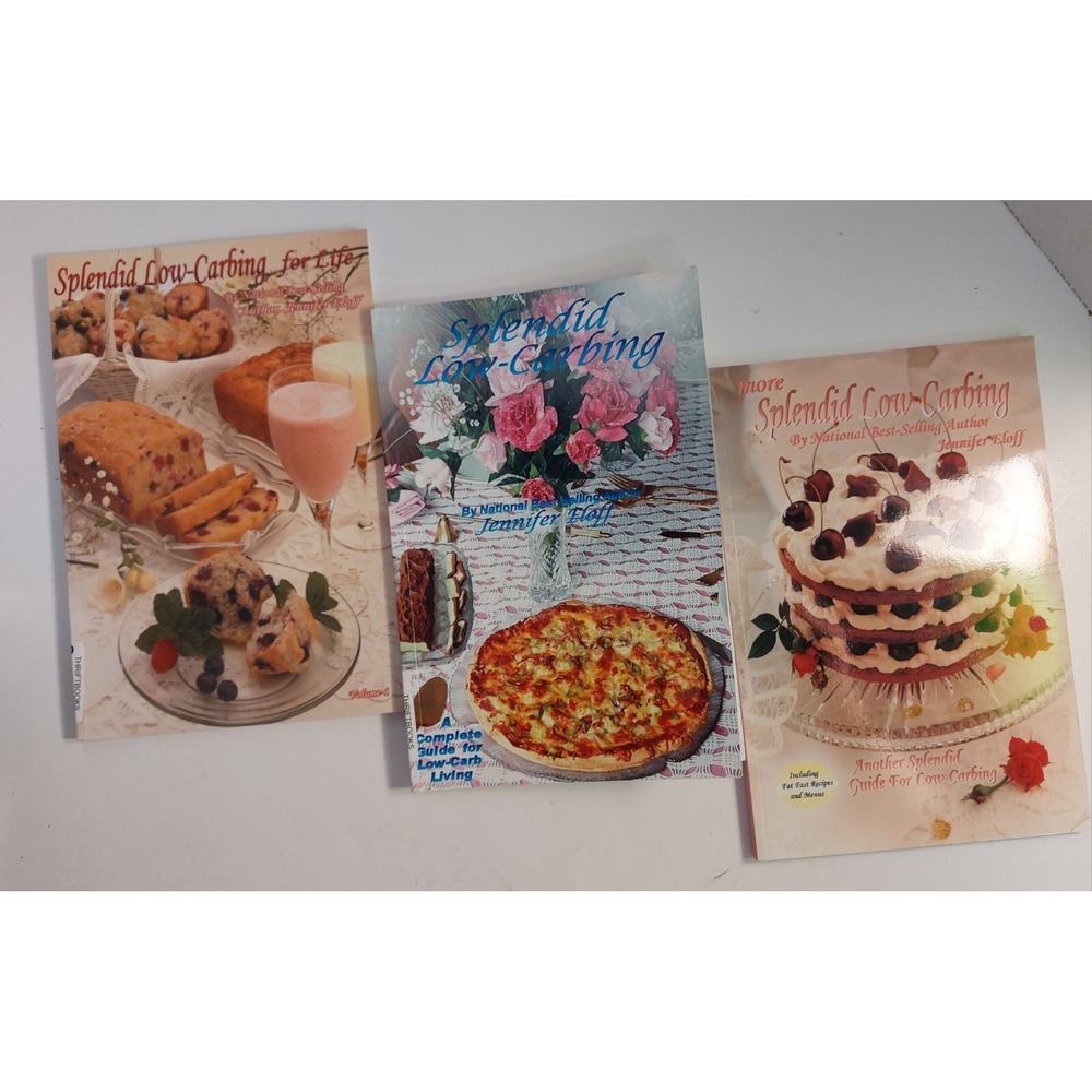 LOT of 3: Splendid low-carbing cookbooks By Jennifer Eloff